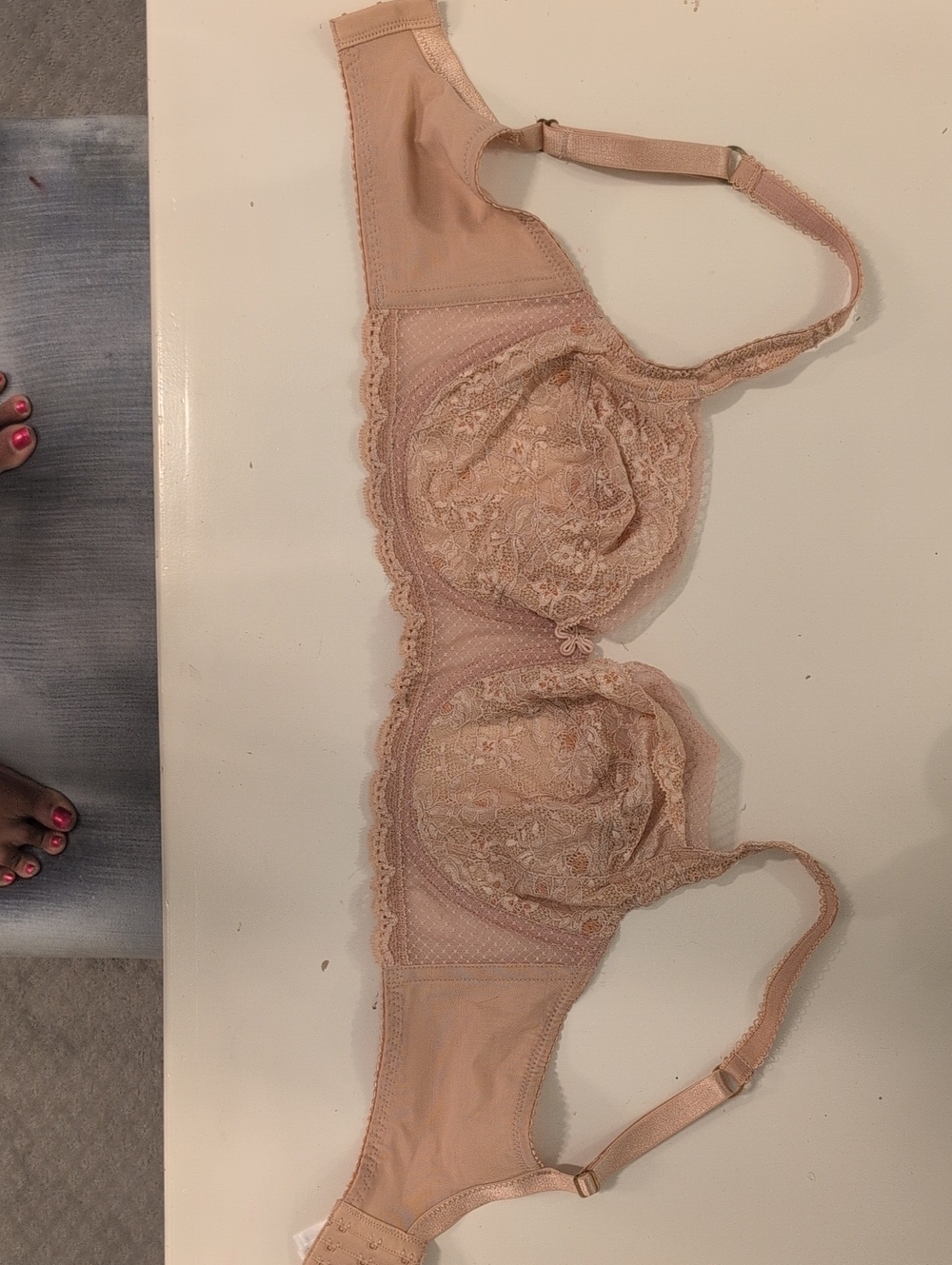 Fayreforrm Lace Underwire Bra in Nude 34F